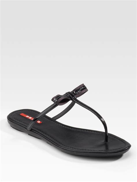 prada patent leather thong sandals|Prada Flat Patent Leather Thong Sandals .